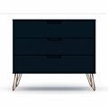Designed To Furnish Rockefeller Mid-Century-Modern Dresser w/3 Drawers in Midnight Blue, 28.86 x 35.24 x 17.52 in. DE2616289